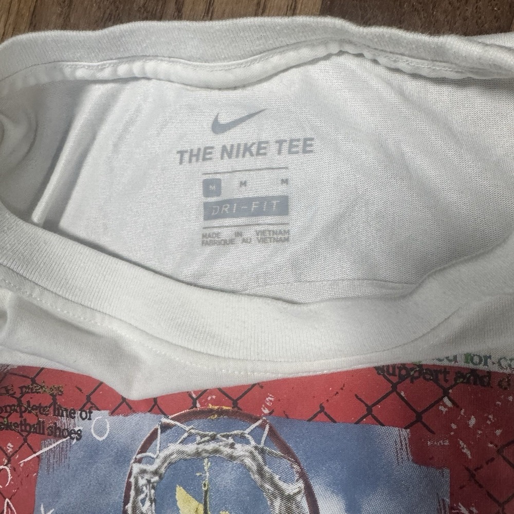 Nike Dri-Fit Below The Hoop T-shirt White Mens Size Medium Basketball - Picture 3 of 4